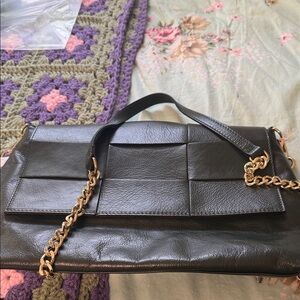 Anna Paola green Elegant Leather Chain Strap Bag